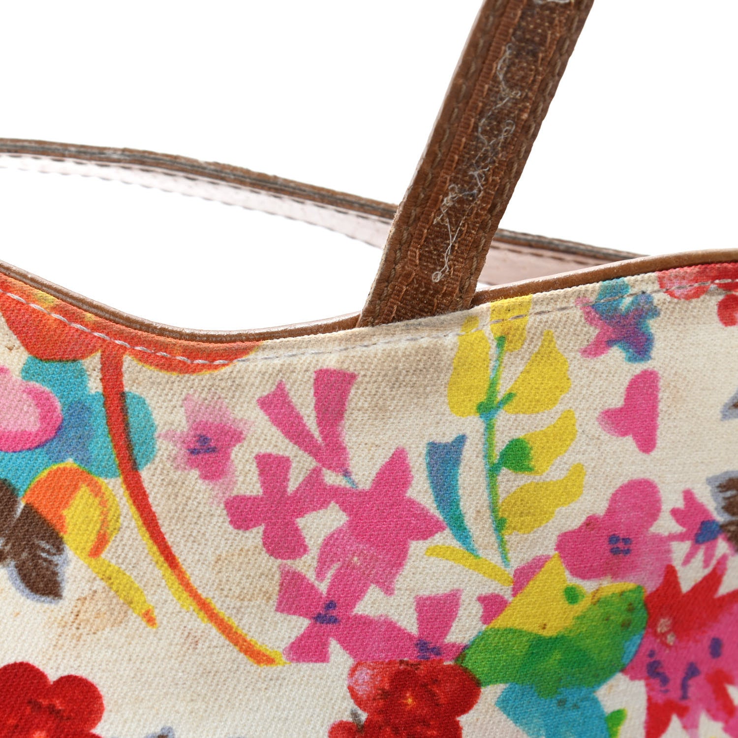 Christian Dior Canvas Floral Saddle Bag 6 of 7