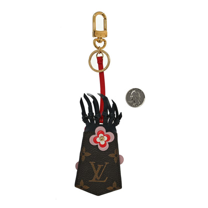 Louis Vuitton Monogram Calfskin Studded Mink Fur Bag Charm Multicolor 2 of 3