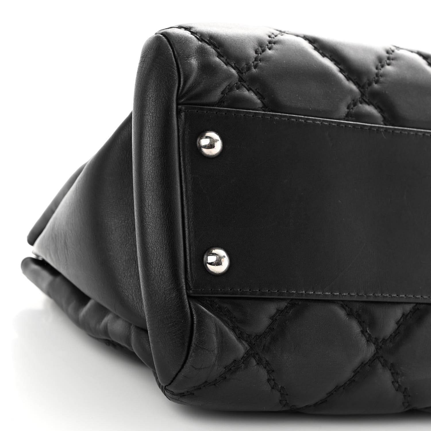 Chanel Calfskin Double Stitch Large Hamptons Flap Bag Black 9 of 10