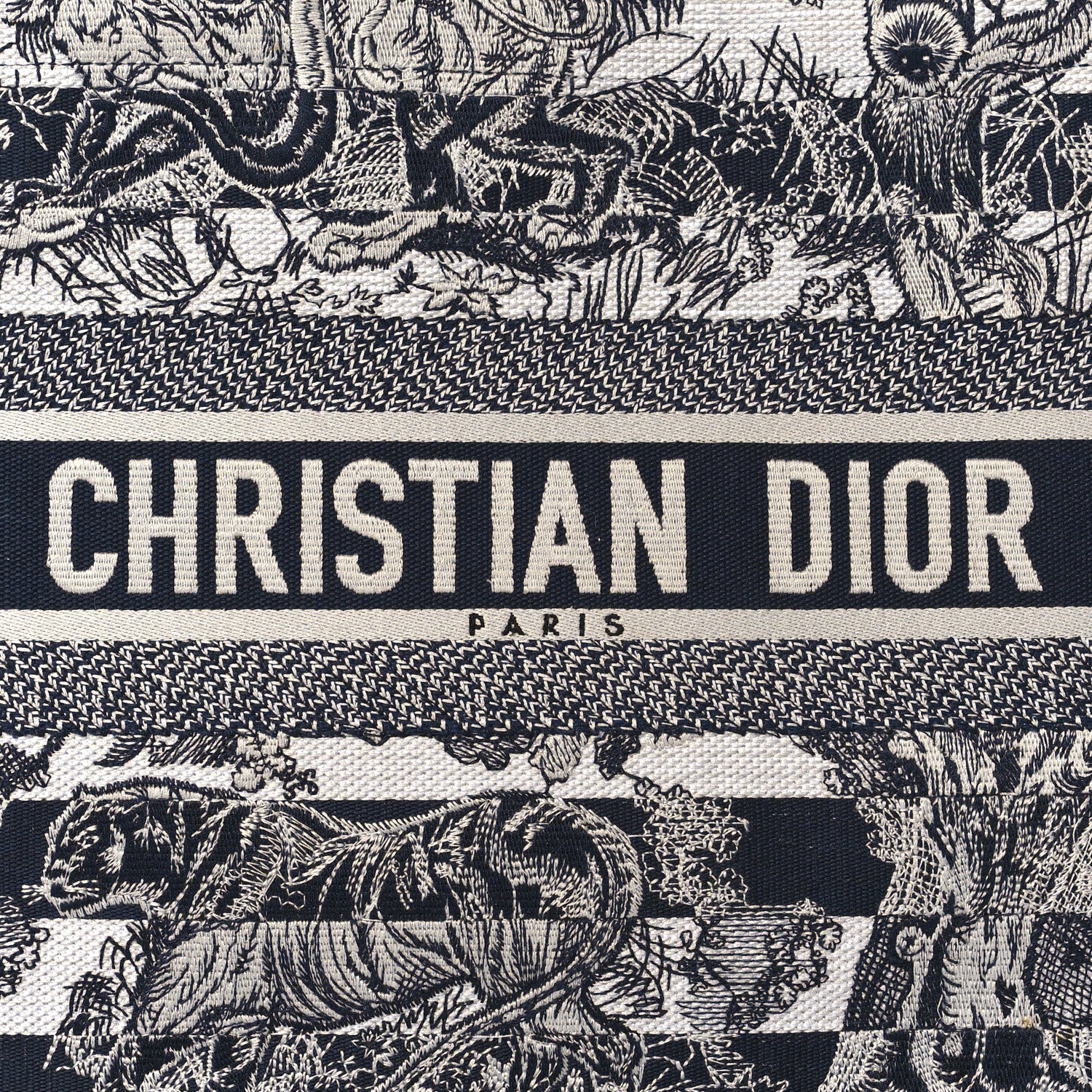 Christian Dior Canvas Embroidered Small Dioriviera Toile De Jouy Book Tote Blue 7 of 7