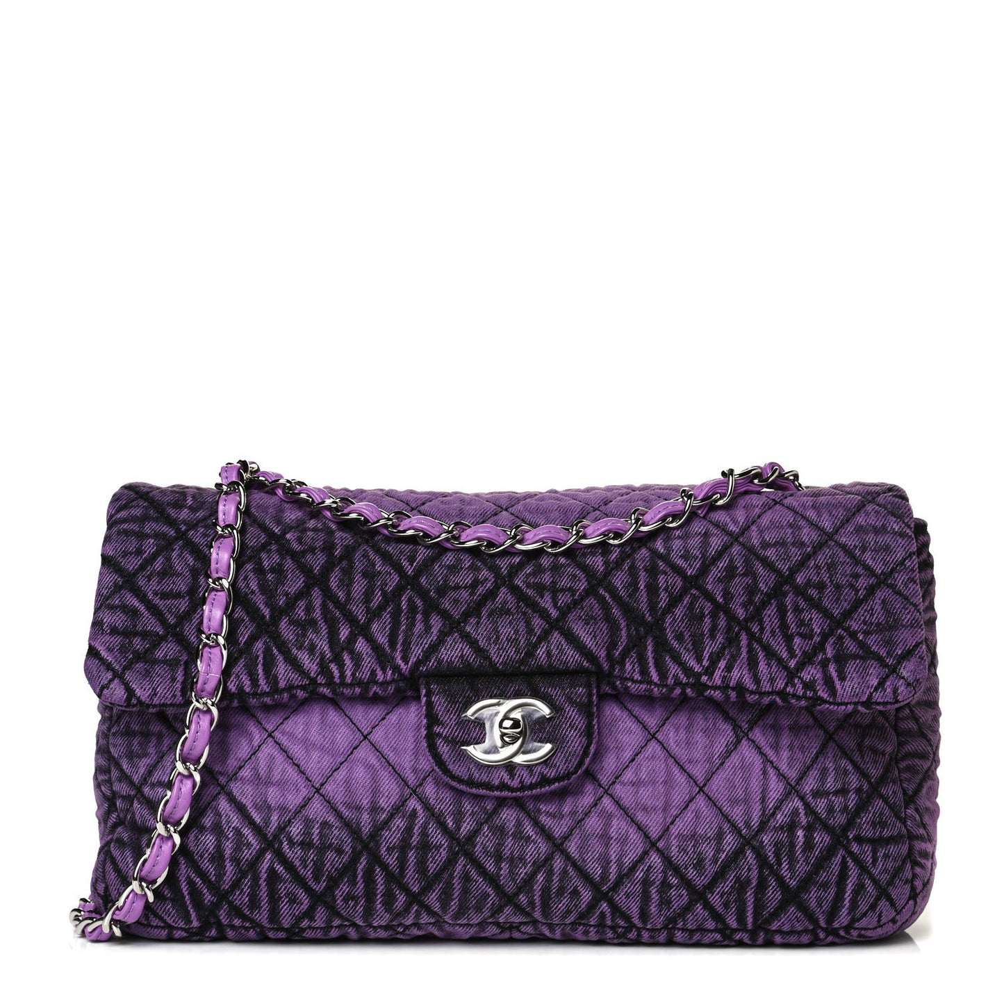 Denim Quilted Denimpression Flap Purple Black