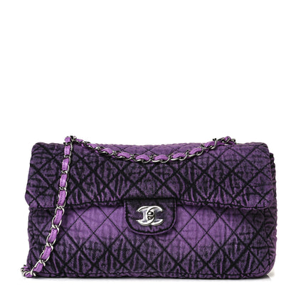 Chanel Denim Quilted Denimpression Flap Purple Black 1 of 11