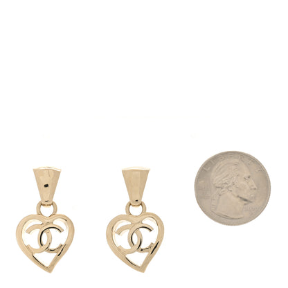 Chanel Metal CC Heart Coco In Love Drop Earrings Gold 2 of 5