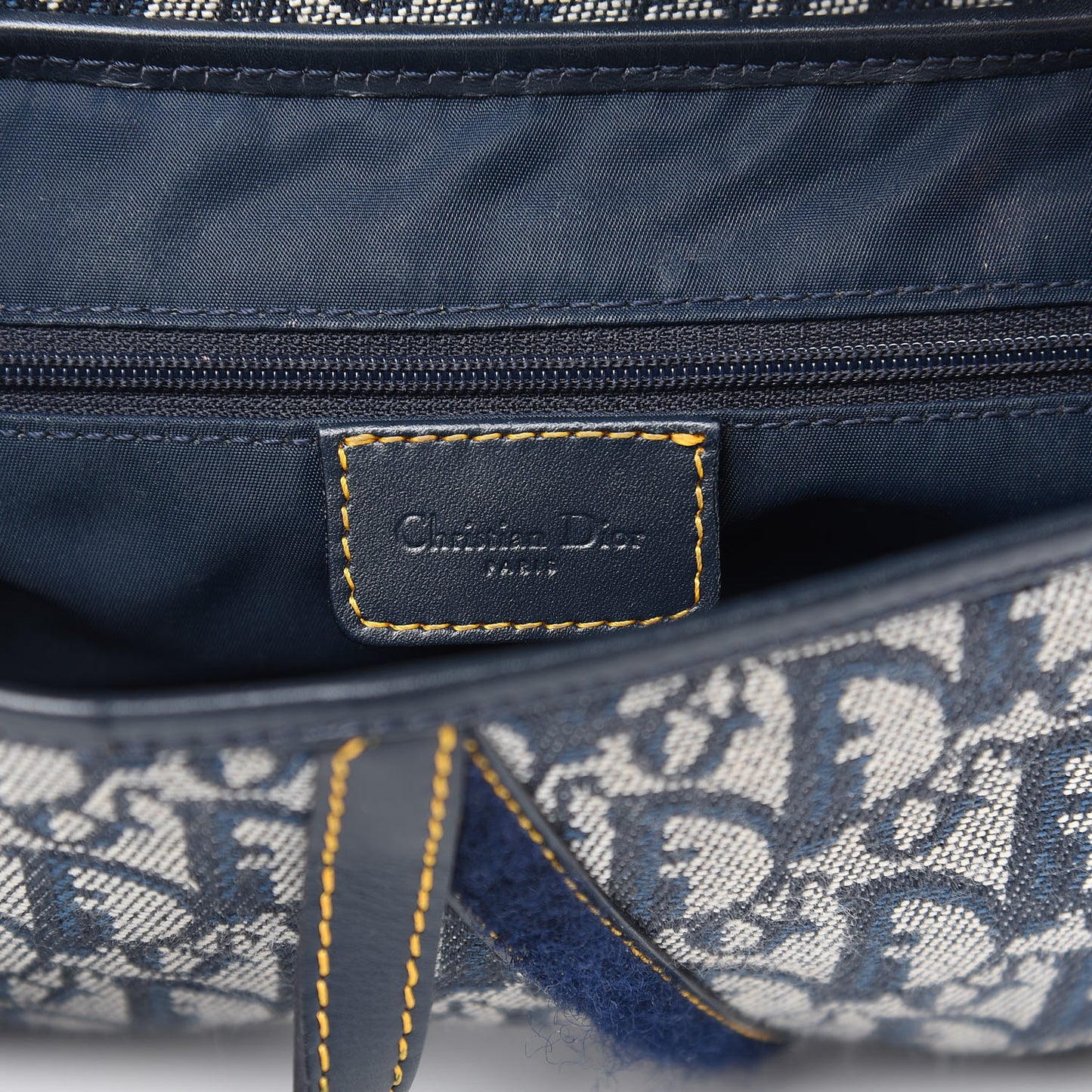 Monogram Double Saddle Bag Navy Blue