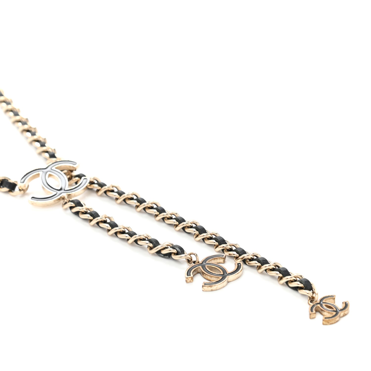 Chanel Lambskin Enamel CC Chain Belt Black Gold 3 of 5