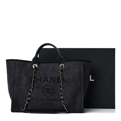 Chanel Canvas Medium Deauville Tote Black 11 of 11