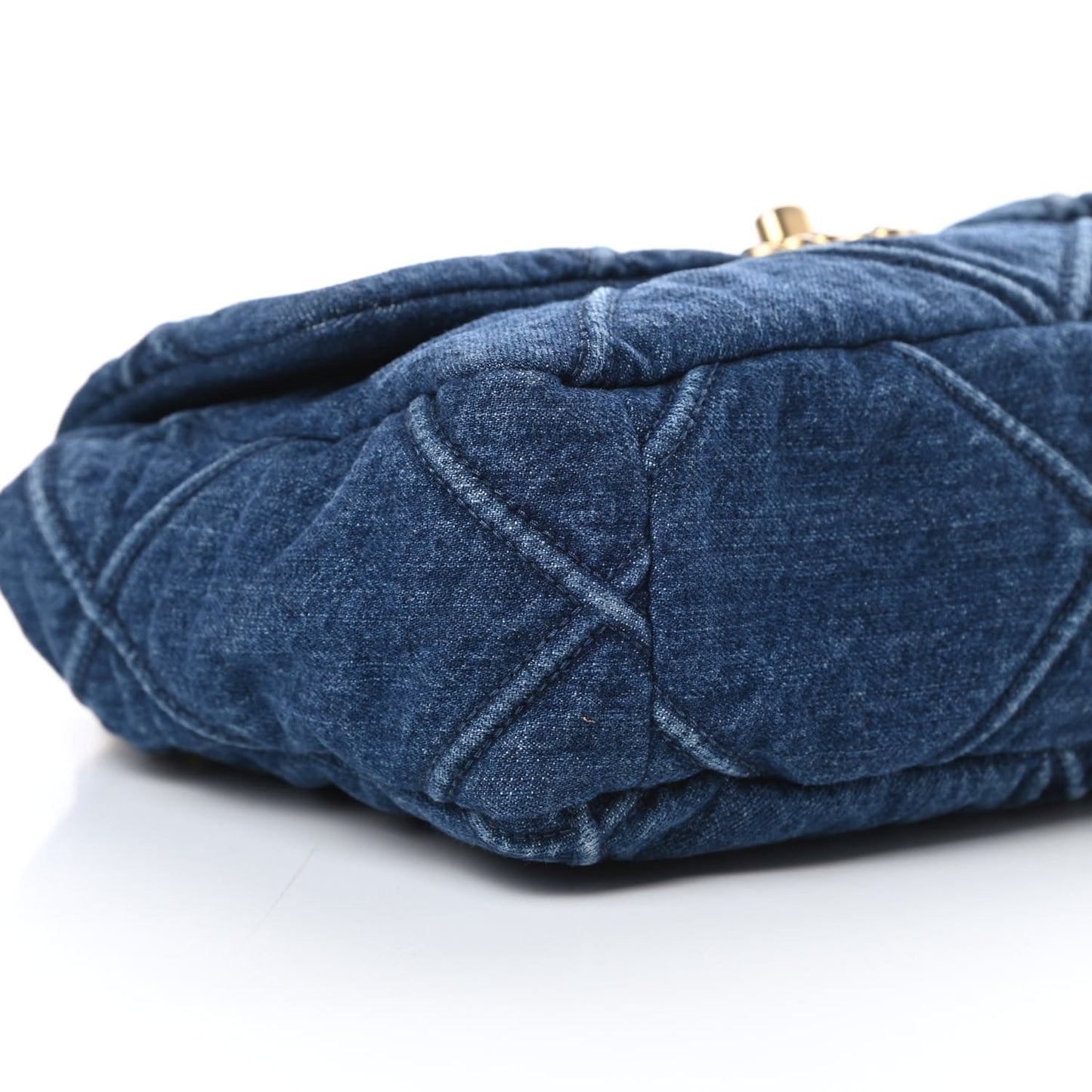 Denim Quilted Medium Chanel 19 Flap Blue