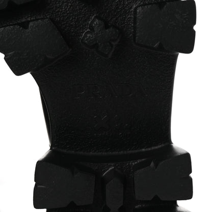 Prada Spazzolato Rois Triangle Monolith Chelsea 55mm Boots 35.5 Black 7 of 9