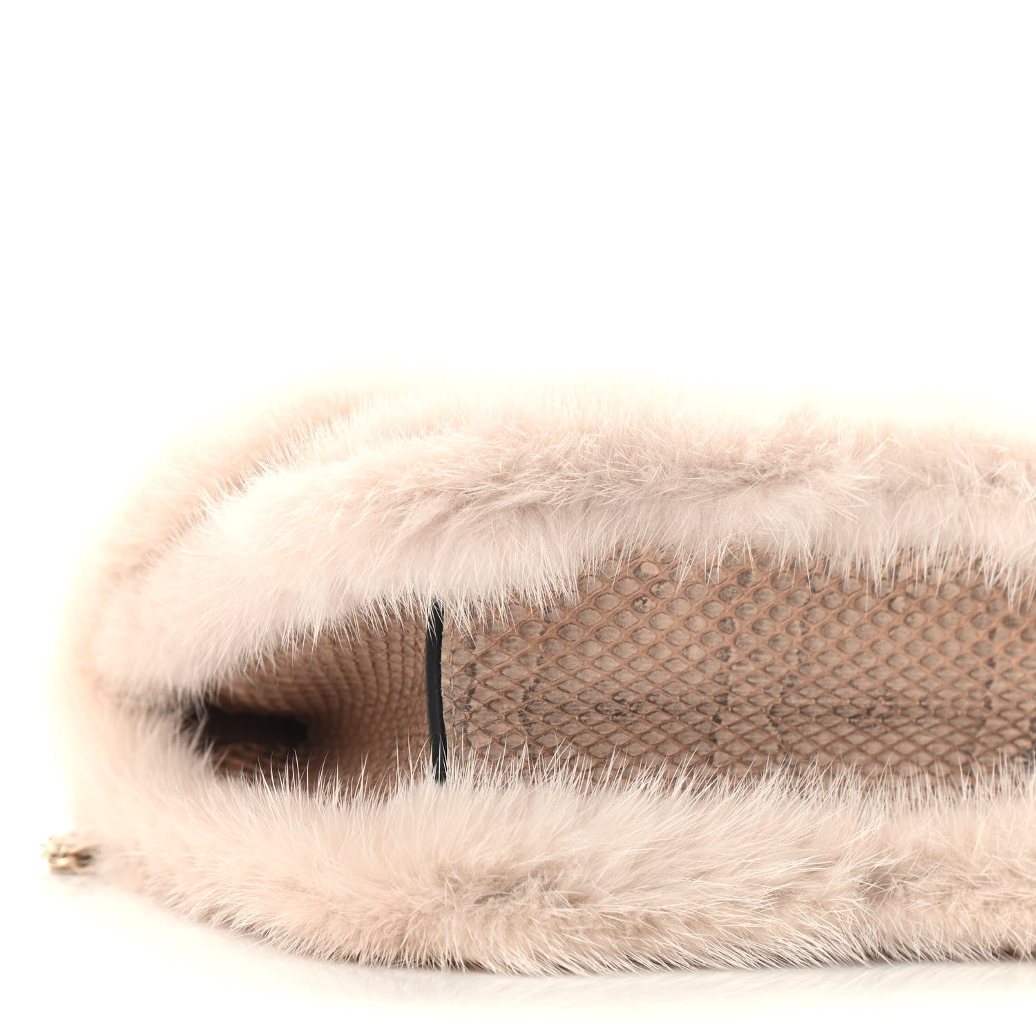 Valentino Garavani Mink Fur Snakesin Small Glam Lock Rockstud Flap Pink 7 of 8