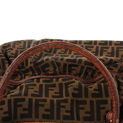 Fendi Zucca Calfskin Crocodile Embossed Large Chef Shopper Tote Tobacco 10 of 10