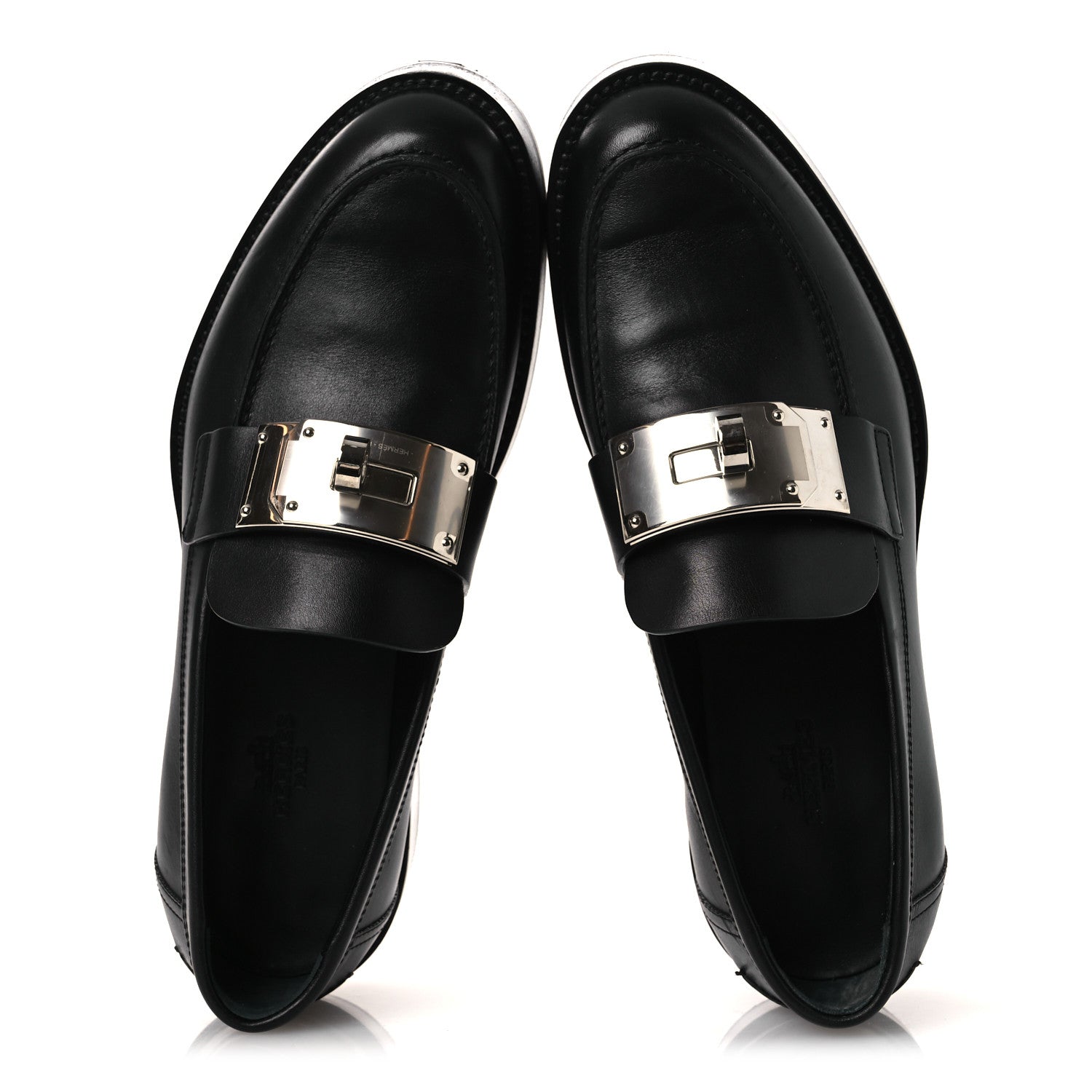 Hermes Calfskin Womens Hot Loafer 37 Black 2 of 13