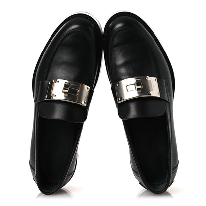 Hermes Calfskin Womens Hot Loafer 37 Black 2 of 13
