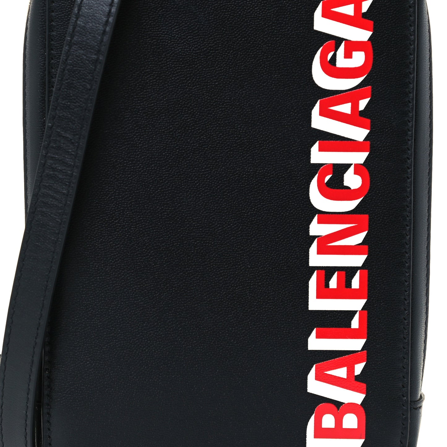 Smooth Calfskin 3D Logo Cash Phone Holder Bag Black Red White