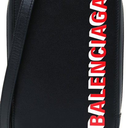 Balenciaga Smooth Calfskin 3D Logo Cash Phone Holder Bag Black Red White 8 of 11