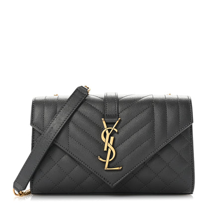 Saint Laurent Grain De Poudre Textured Mixed Matelasse Triquilt Small Monogram Satchel Pebble 1 of 11