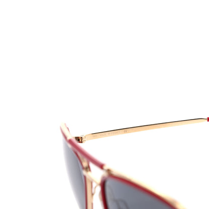 Cartier Metal Panthere De Cartier Aviator 140 Sunglasses Red 6 of 7