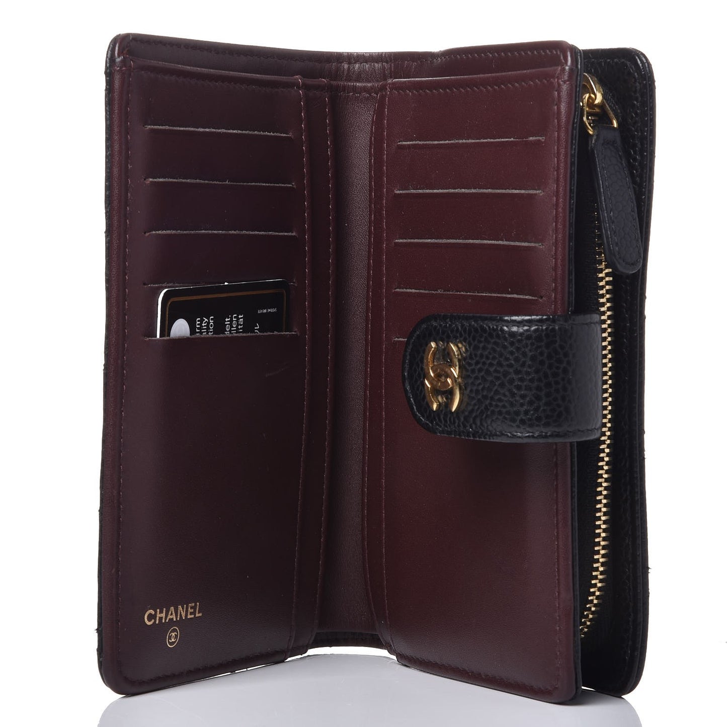 Caviar Quilted CC French Wallet Black