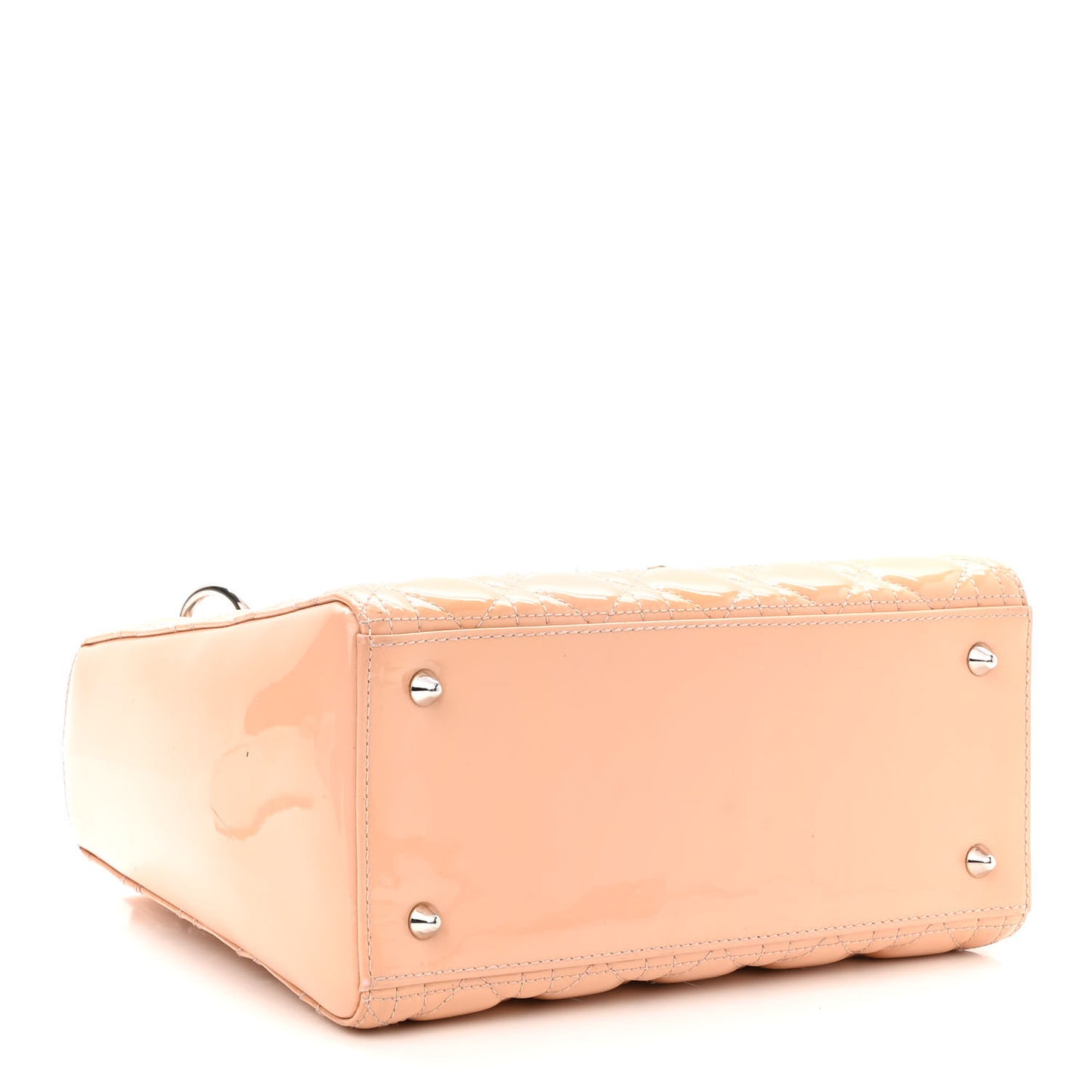 Patent Cannage Medium Lady Dior Beige