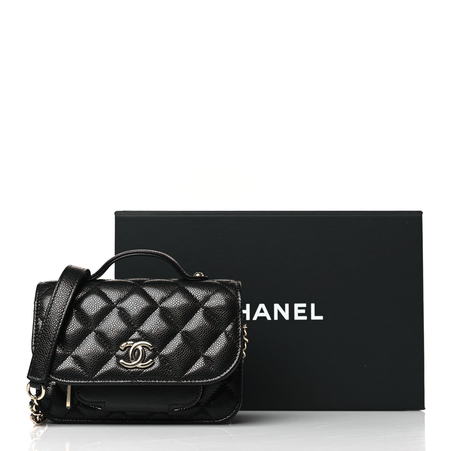 Chanel Caviar Quilted Business Affinity Clutch With Chain Black 11 of 11