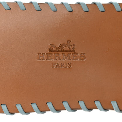 Hermes Box Calfskin Braided Oran Sandals 36.5 Vert D'Eau 7 of 9