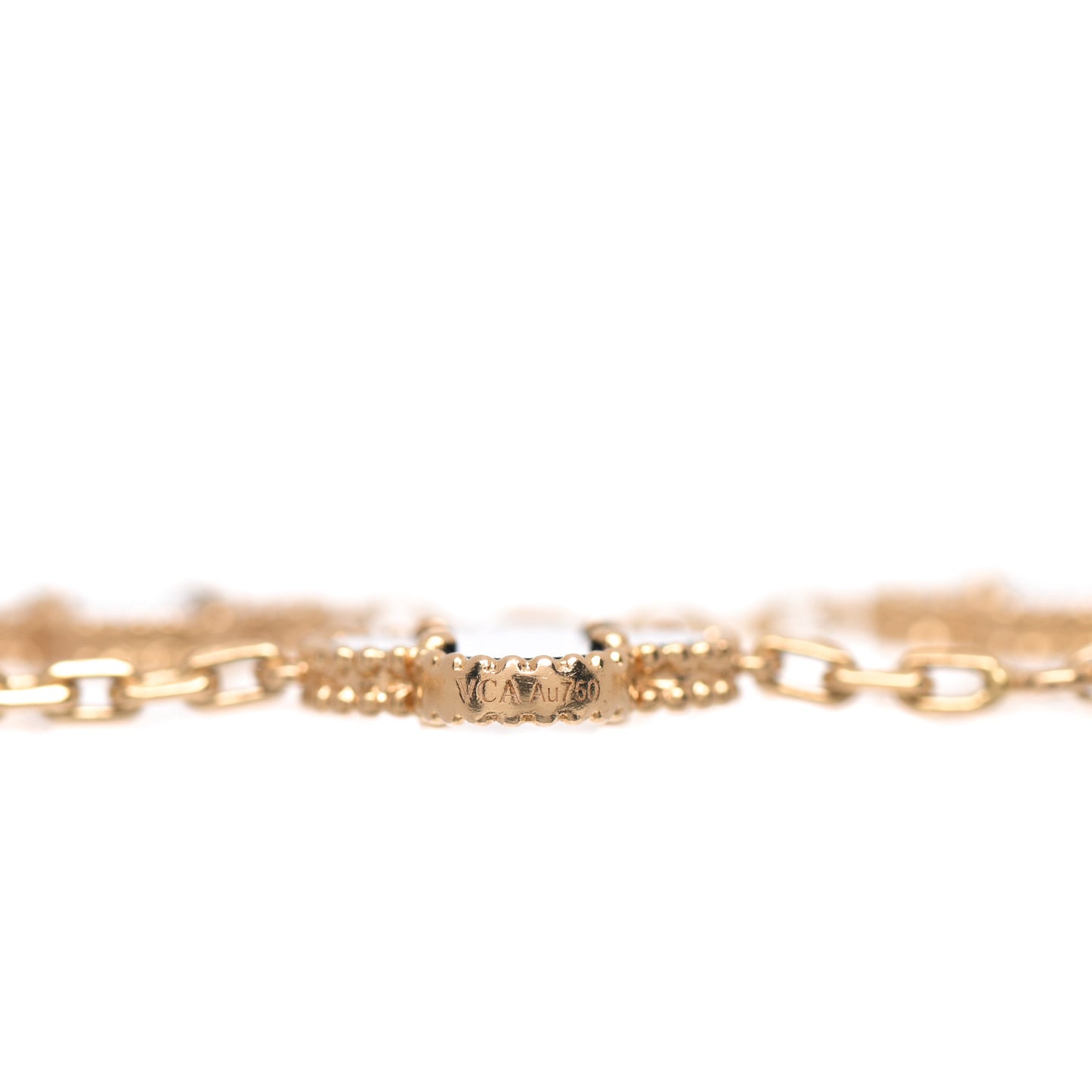 18K Yellow Gold Black Onyx 5 Motifs Vintage Alhambra Bracelet