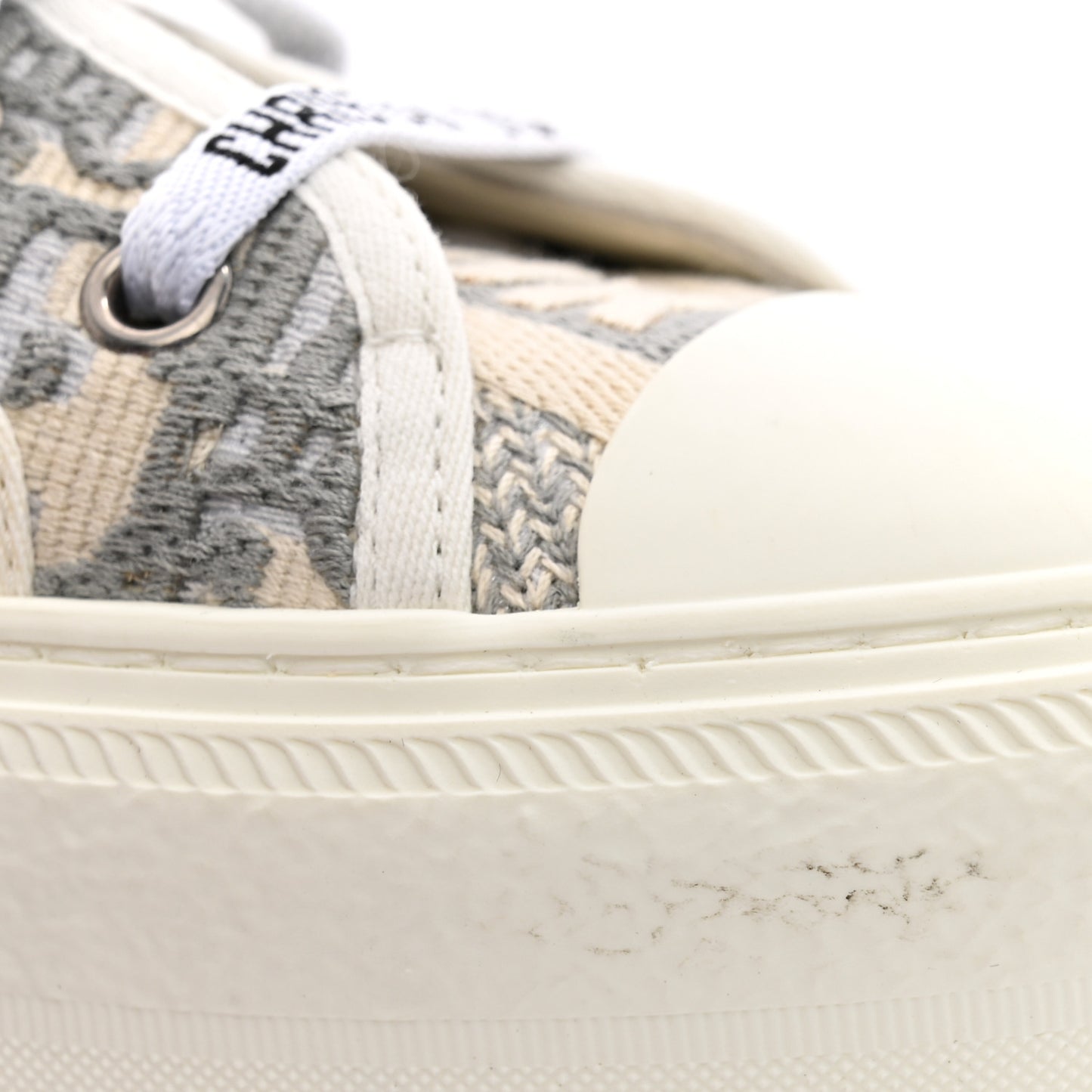 Canvas Oblique Walk'N'Dior Low Top Sneakers 41 Grey Stone