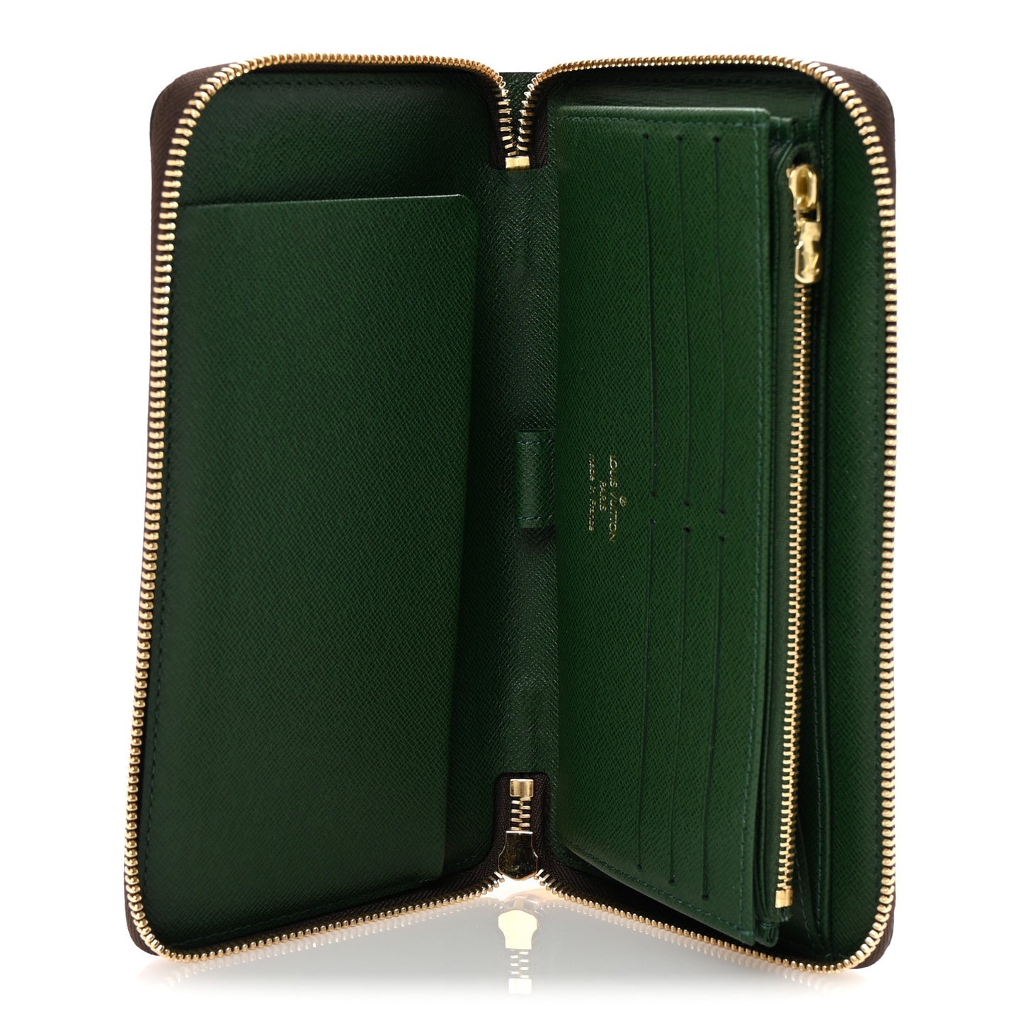 Monogram Groom Zippy Organizer Wallet Green