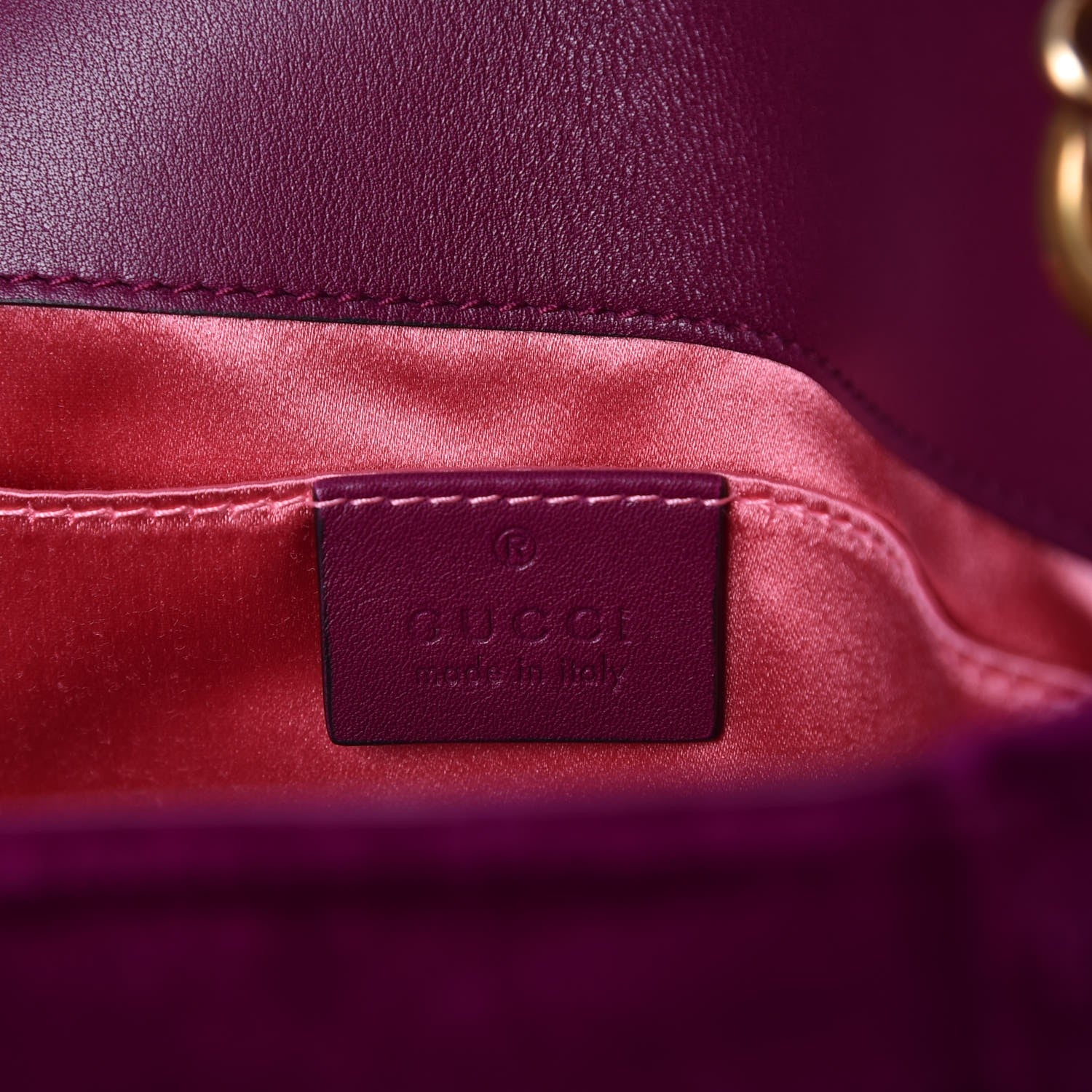 Gucci Velvet Matelasse Mini GG Marmont Shoulder Bag Fuchsia Violet Cyclamen 6 of 7