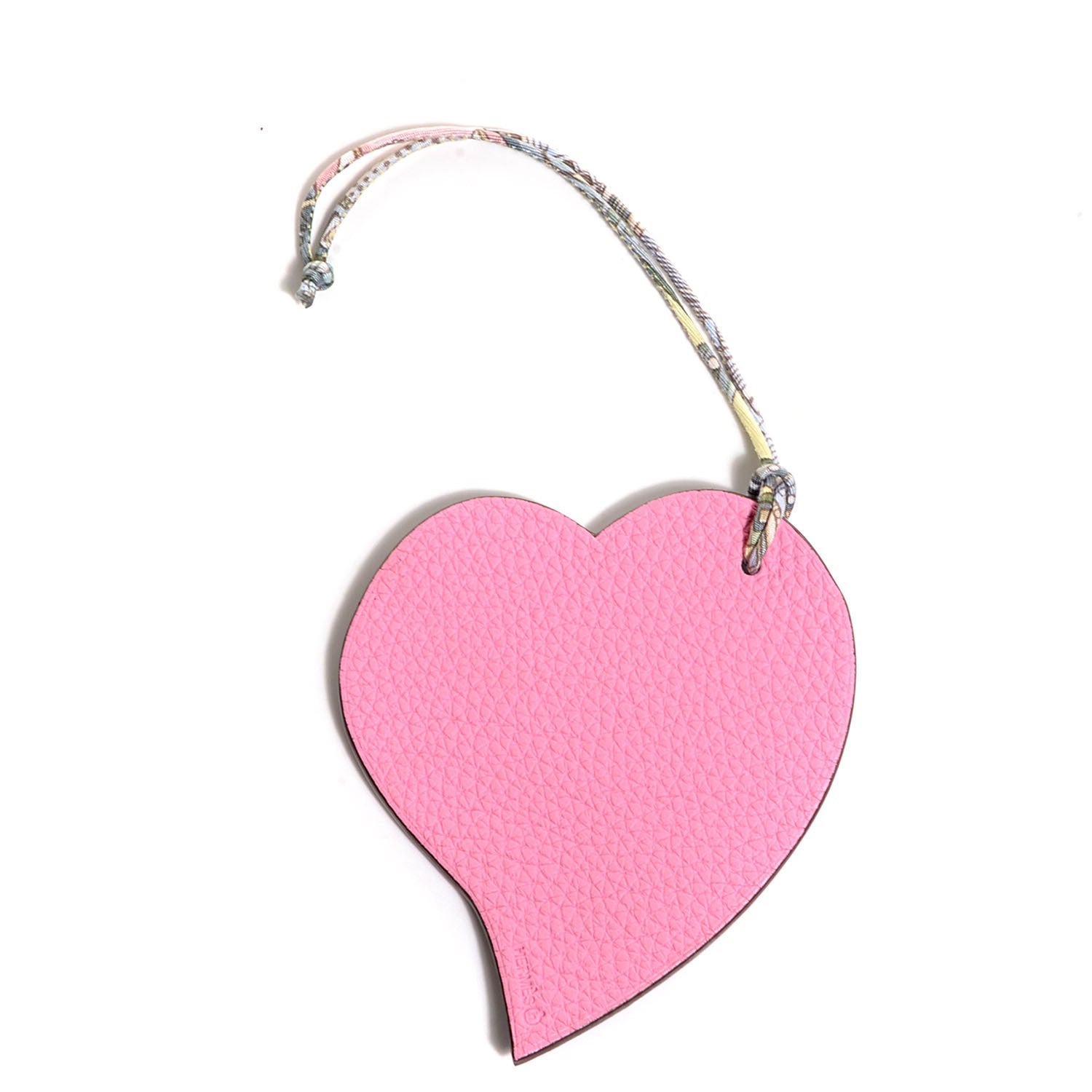 Hermes Togo Epsom Petit H Heart Bag Charm GM 5P Pink Bleu Electrique 1 of 5