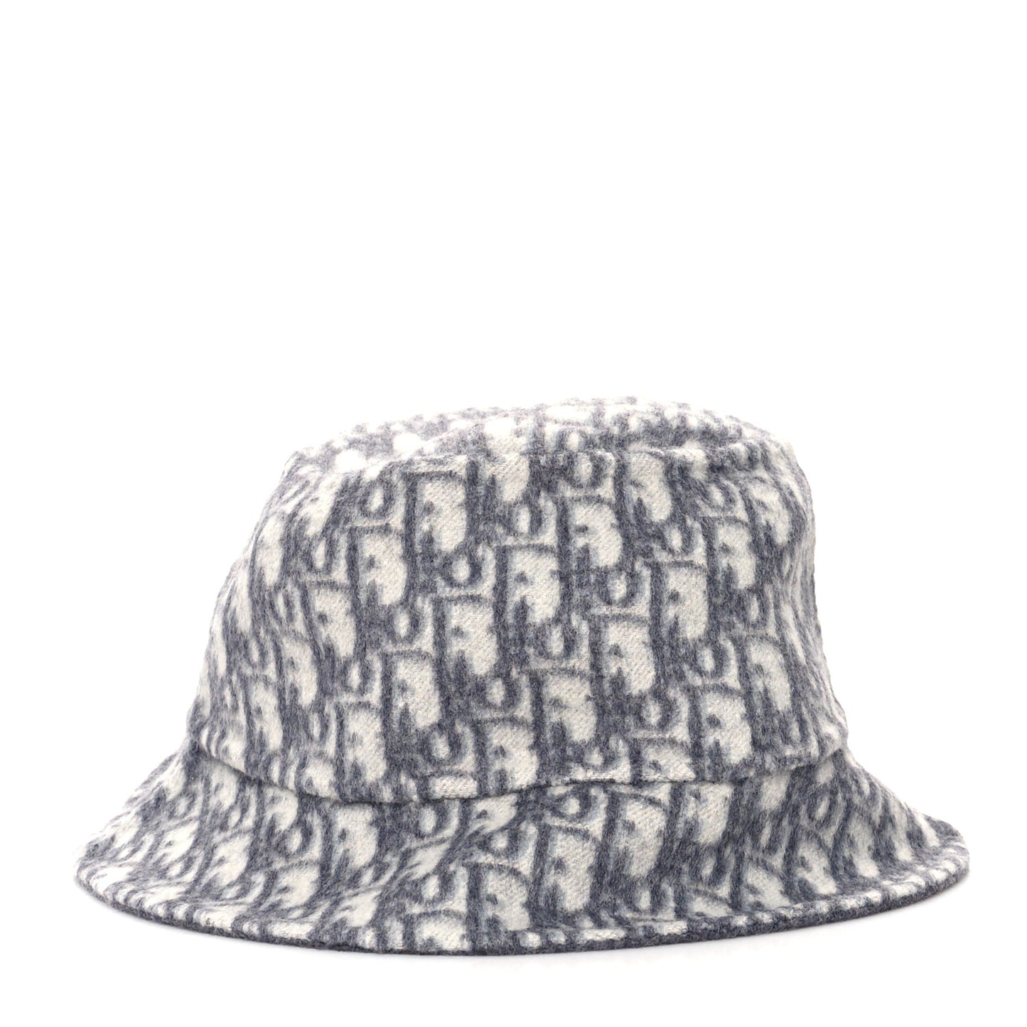 Wool Oblique Jacquard Bucket Hat Grey