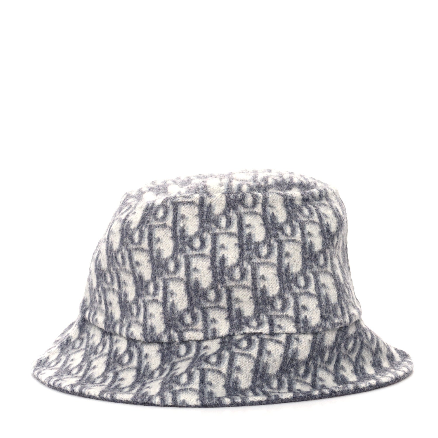 Christian Dior Wool Oblique Jacquard Bucket Hat Grey 4 of 6