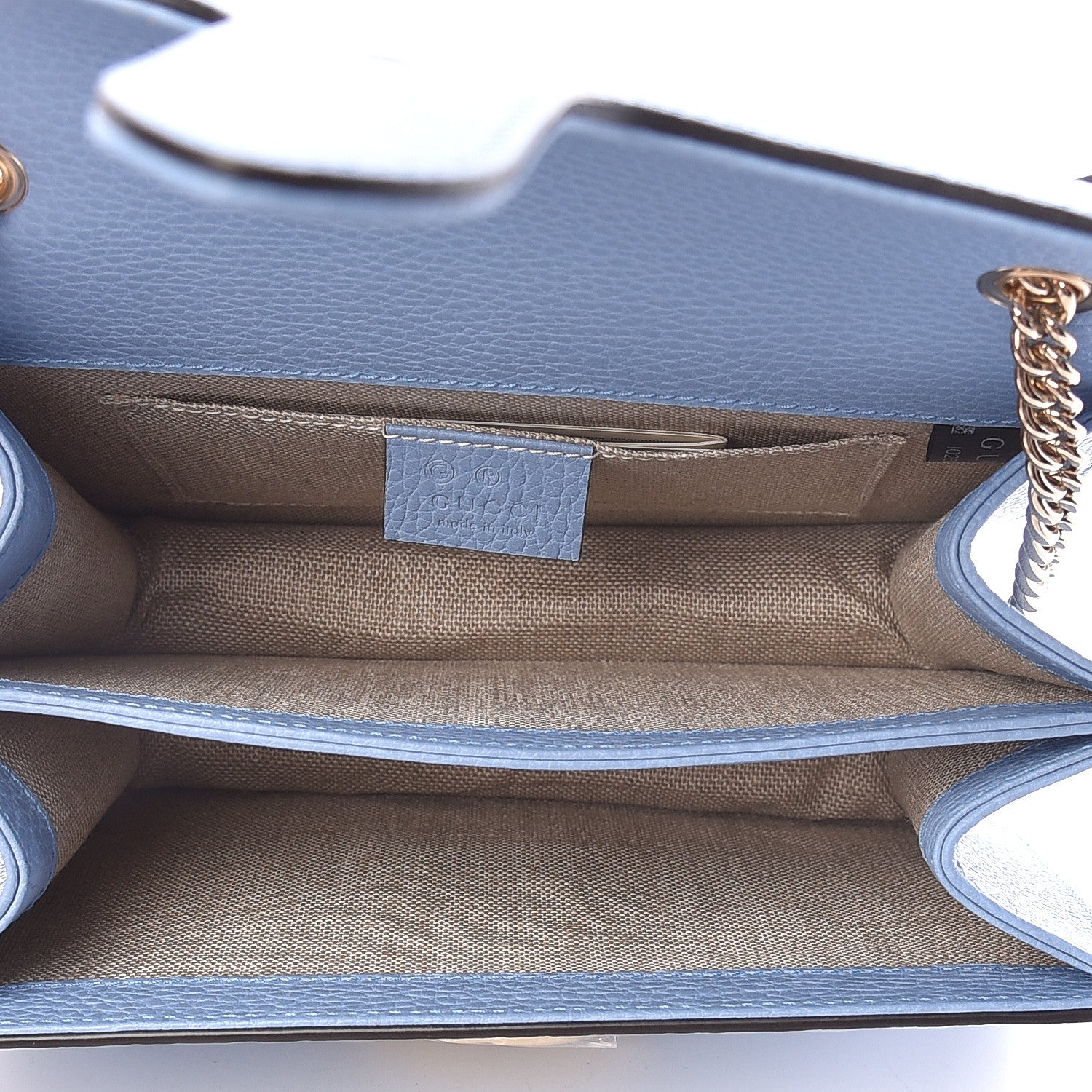 Gucci Dollar Calfskin Small Interlocking G Shoulder Bag Mineral Blue 7 of 10