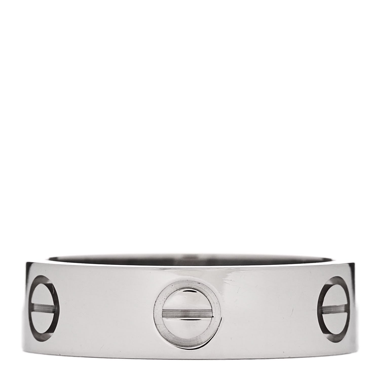 Cartier 18K White Gold 5.5mm LOVE Ring 56 7.75 2 of 5