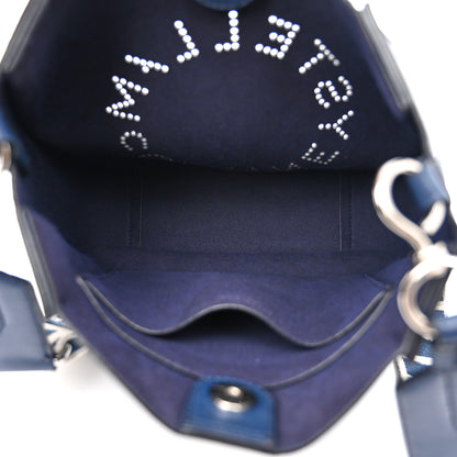 Stella McCartney Eco Alter Nappa Perforated Logo Mini Crossbody Navy 5 of 9