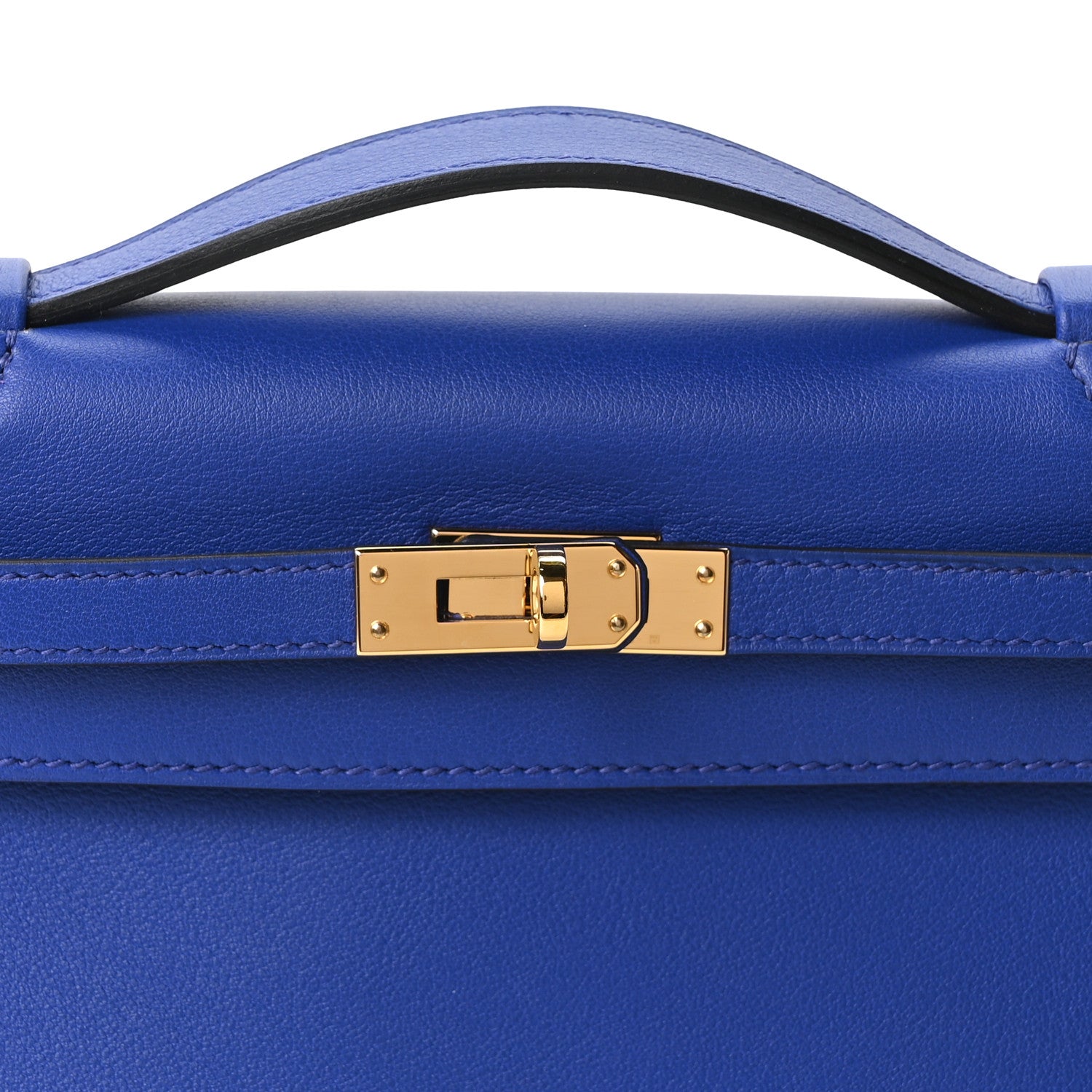 Hermes Swift Kelly Pochette Clutch Bleu Electrique 8 of 11