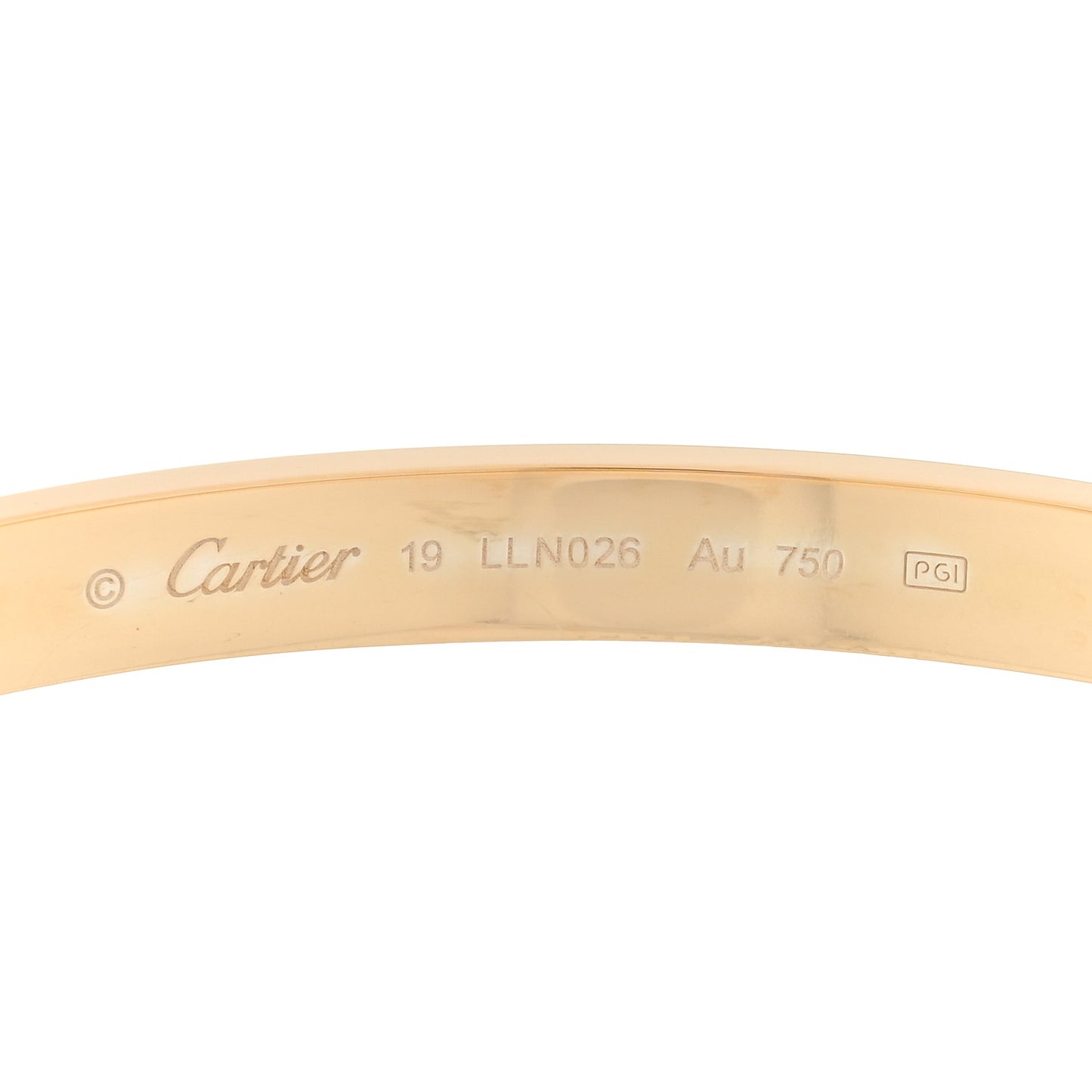 18K Yellow Gold LOVE Bracelet 19