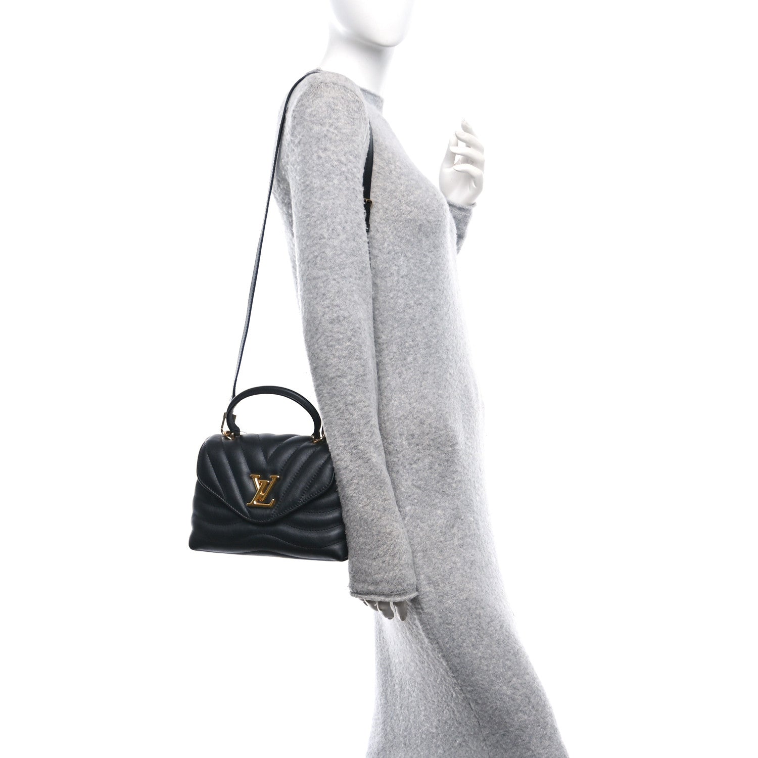 Louis Vuitton Calfskin Hold Me New Wave Black 2 of 10