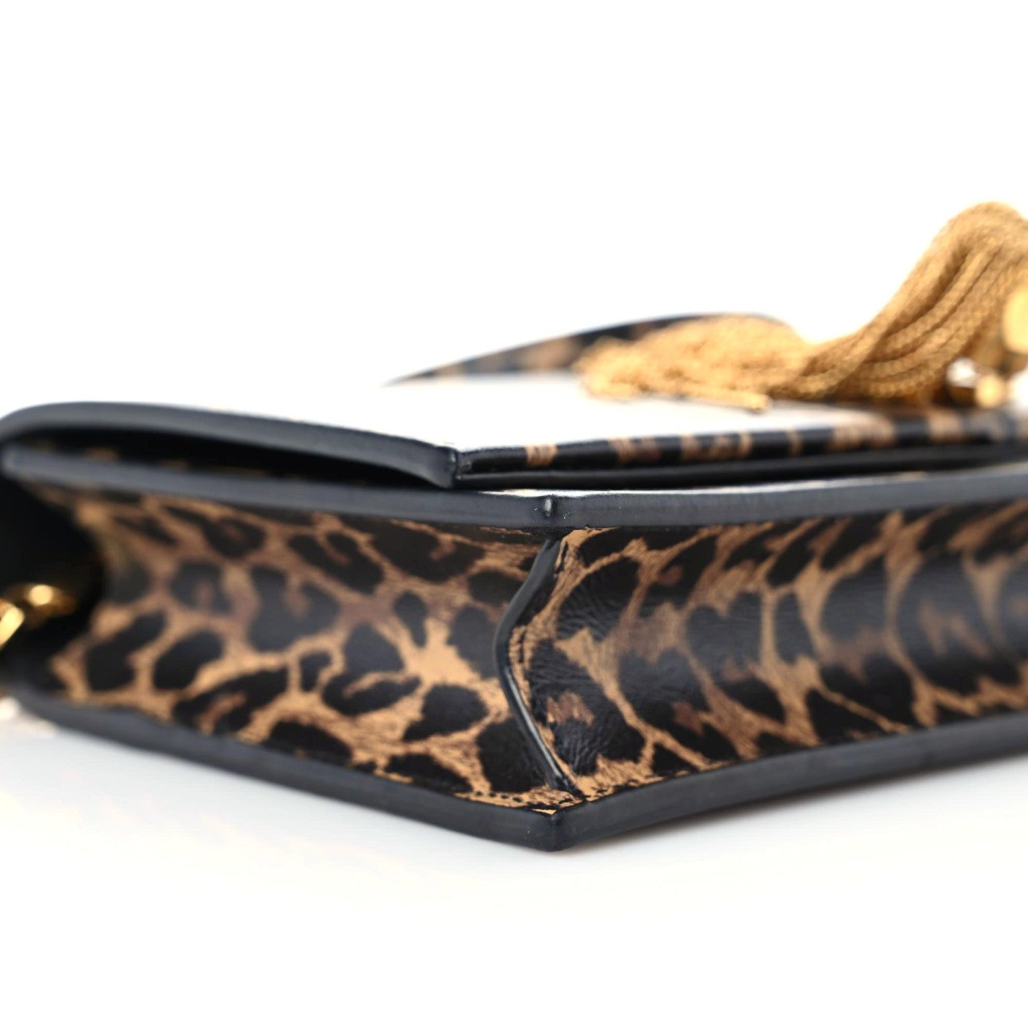 Saint Laurent Calfskin Heart Leopard Print Classic Monogram Kate Tassel Satchel Toffee 7 of 8