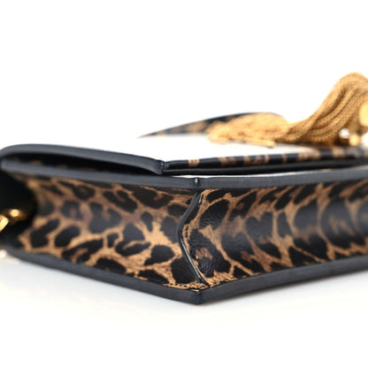 Saint Laurent Calfskin Heart Leopard Print Classic Monogram Kate Tassel Satchel Toffee 7 of 8