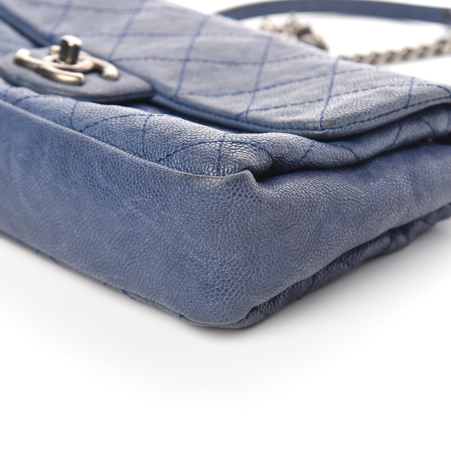 Caviar Quilted Medium Simply CC Flap Blue