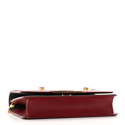Fendi Vitello Elite Crystal Fendi Loves Monster Eyes Tube Wallet on Chain Rosso Scuro Multicolor 4 of 16