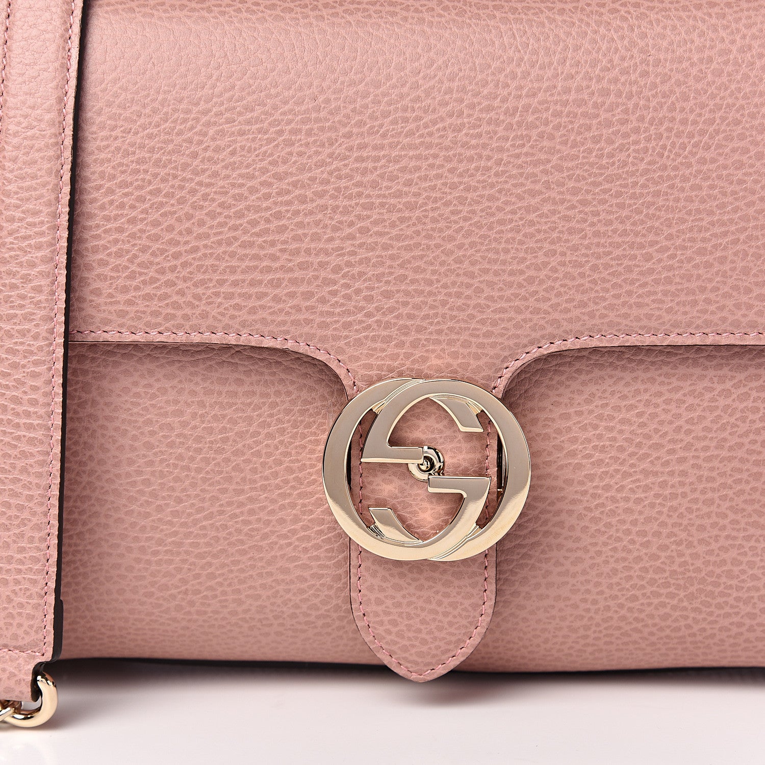 Gucci Dollar Calfskin Interlocking G Top Handle Shoulder Bag Soft Pink 9 of 9