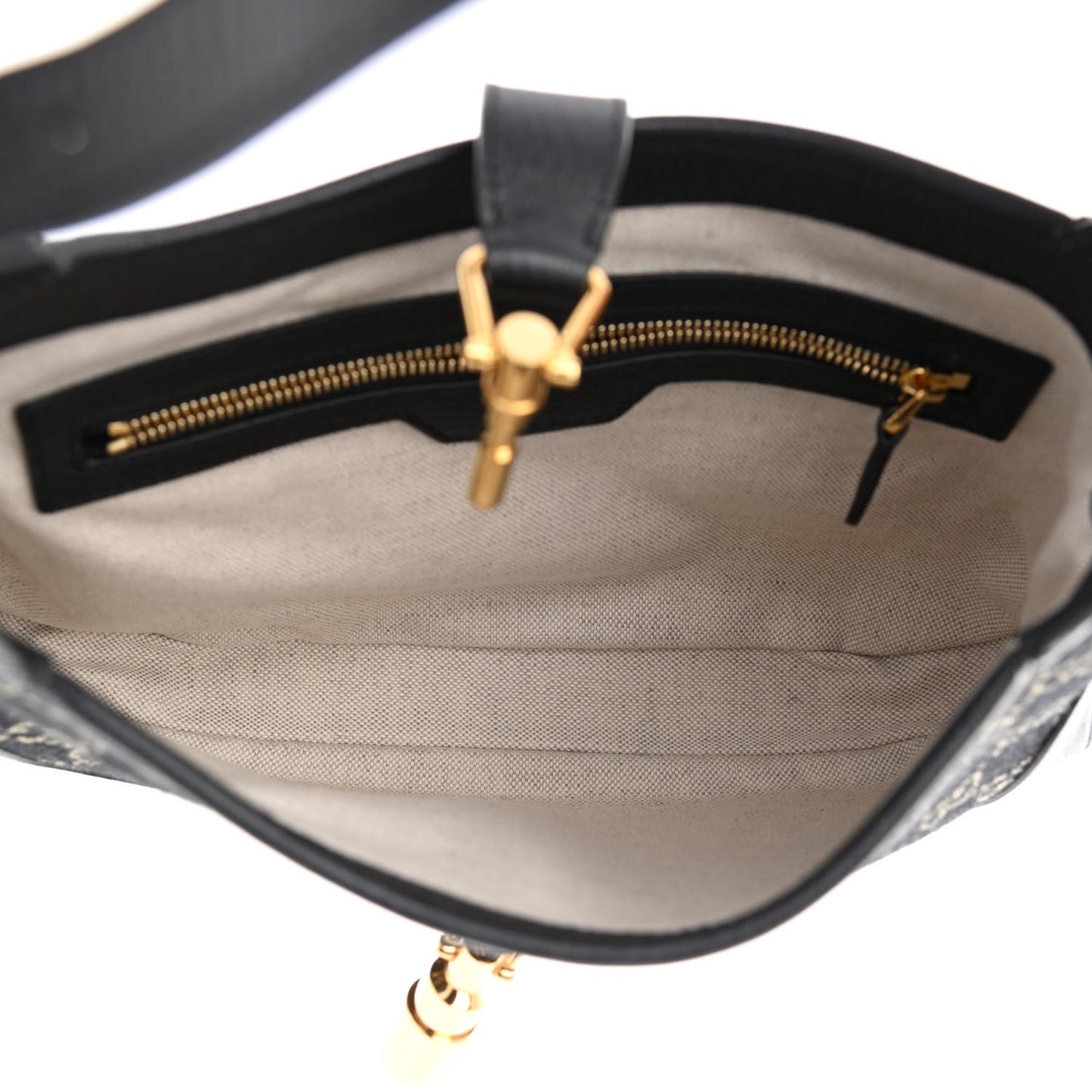 Jacquard Denim GG Monogram Small Jackie 1961 Hobo Black Ivory