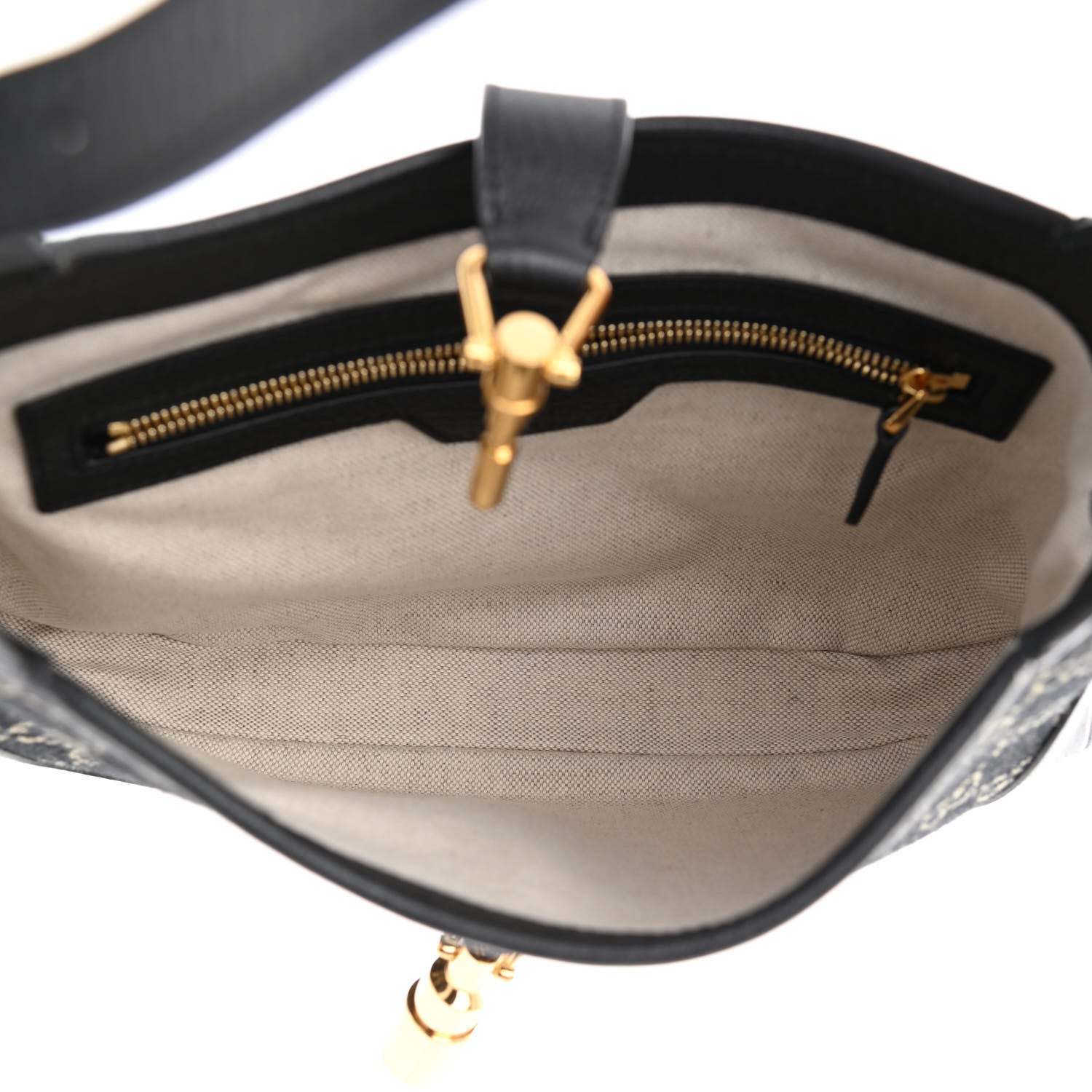 Gucci Jacquard Denim GG Monogram Small Jackie 1961 Hobo Black Ivory 5 of 10