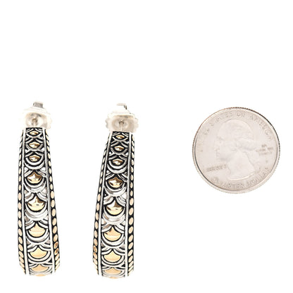 John Hardy Sterling Silver 18K Yellow Gold Naga Hoop Earrings 2 of 4
