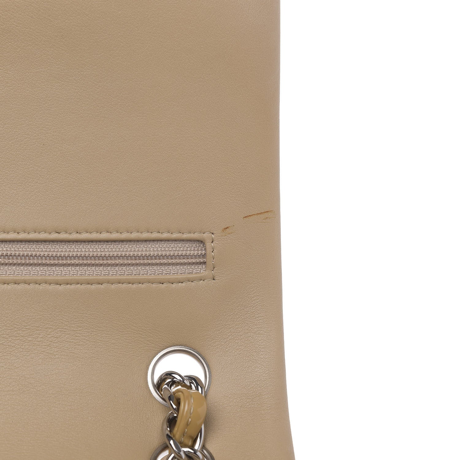 Chanel Patent Quilted Jumbo Double Flap Beige 12 of 15