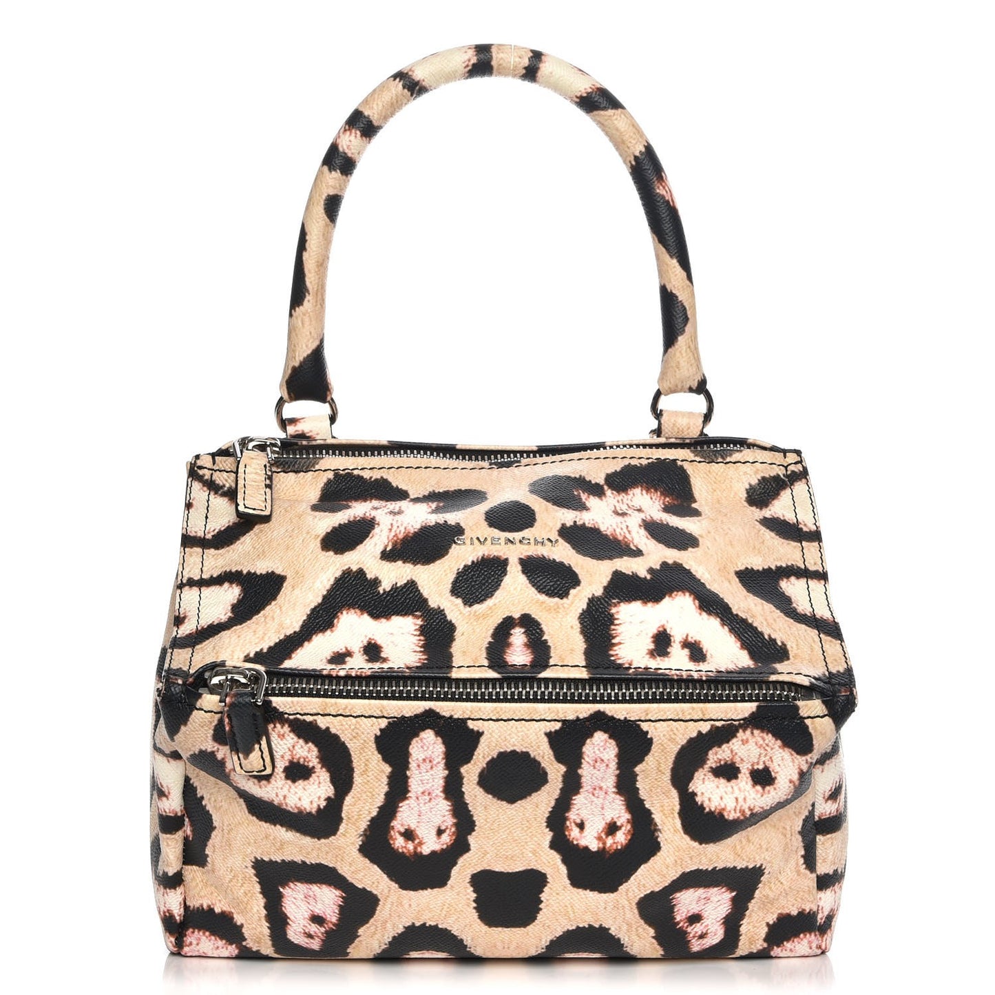 Calfskin Jaguar Print Small Pandora Multicolor