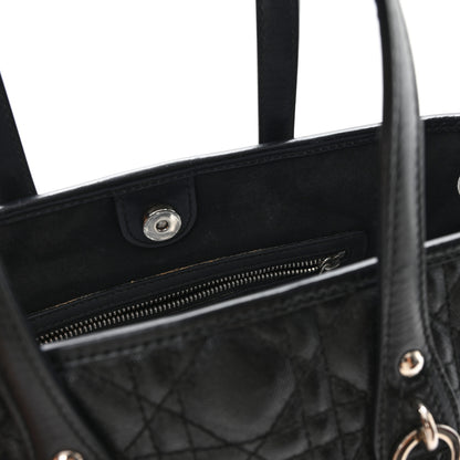 Christian Dior Coated Canvas Cannage Mini Panarea Tote Black 11 of 11
