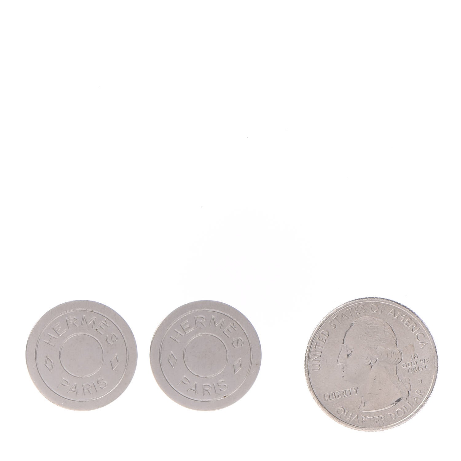 Hermes Palladium Clou De Selle Clip On Earrings 2 of 4