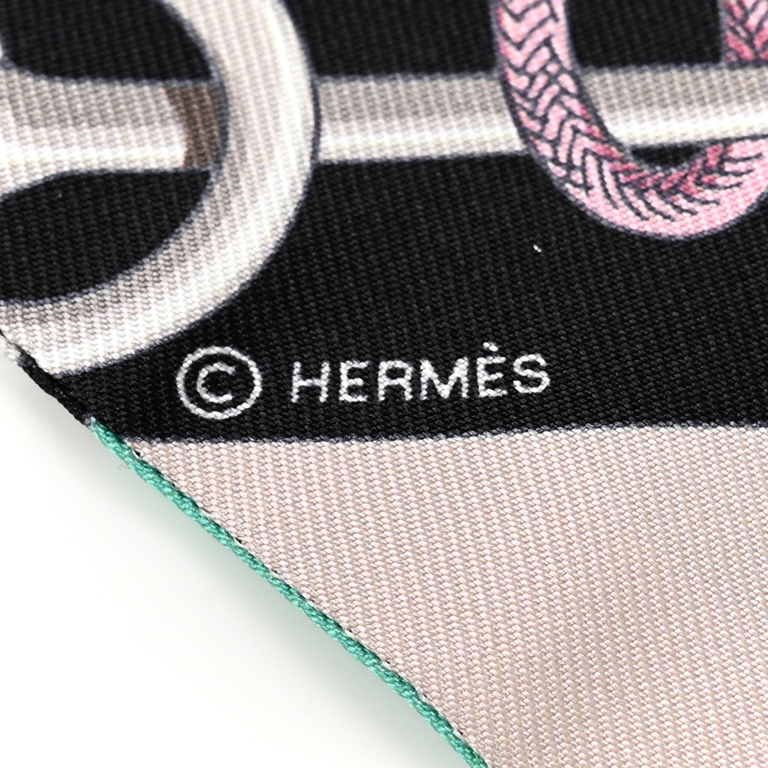 Hermes Silk Cliquetis Twilly Black Rose Menthol 3 of 4